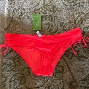 Rutched side tie Bright orange Bikini Bottoms